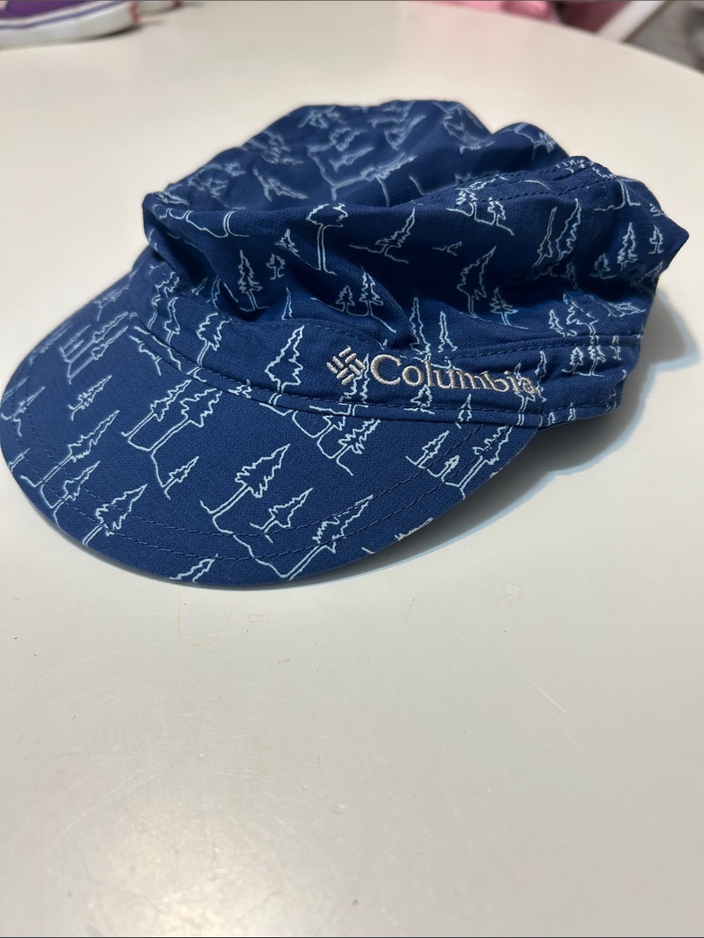 Columbia Kids Navy Blue Tree-Print Cap